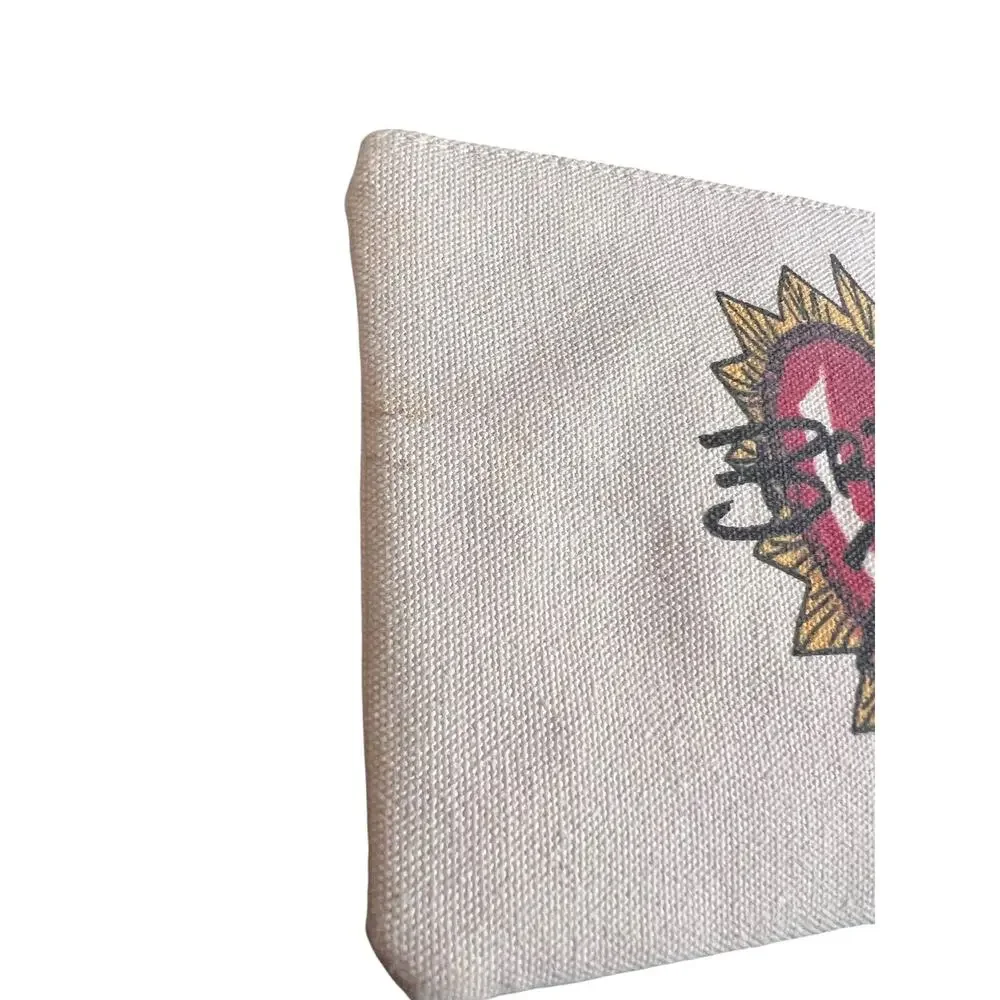 Brighton Cream Canvas Tattoo Love of Art Top-Zip Makeup Wristlet Pouch 2019